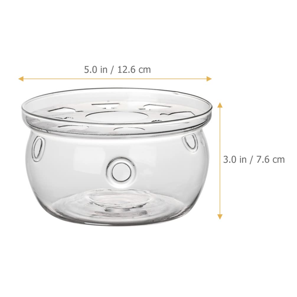 TOPBATHY High Borosilicate Glass Tea Warmer Japanese Teapot Warmer Tea Stove Tea Pot Stand Teapot Heater with Tea Light Candle Holder