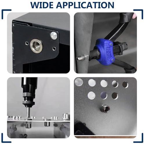 Image of Metric & SAE Rivet Nut Assortment Kit(300 Pcs), M3 M4 M5 M6 M8 M10 M12#8-32#10-24 1 /4 inch-20 5 /16 inch-18 3 /8 inch-16 304 Stainless Steel Rivnut Set UNC Flat Head Nutsert