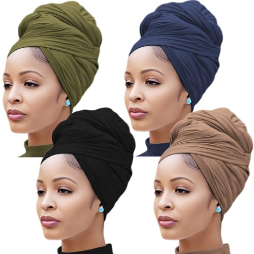 Head Wraps for Black Women Stretch Headwraps Large Hair Wraps Hijab Scarves for Muslim Head Scarf Turban Headbands