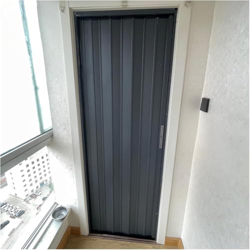 Puerta Plegable de Aluminio Tipo acordeón, Puerta corrediza Interior para despensa de Cocina, Puerta divisoria de ambientes (Alto 200 cm, Ancho 81 cm).