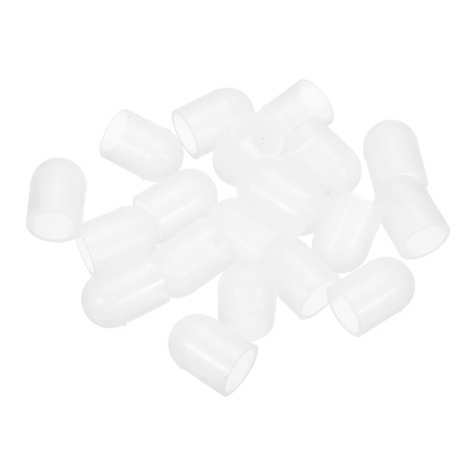 Photo 1 of uxcell 20Pcs Silicone End Caps, 12mm(15/32") ID 20mm(13/16") Height Round Rubber Elastic Screw Thread Protectors Soft Flexible Screw Bolt Covers Caps for Metal Tube Rod Bolt, Clear
