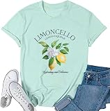 Women Lemon Shirt Limoncello per Favore Tshirt Lemon Graphic Tees Summer Casual Holiday Short Sleeve Tee Tops