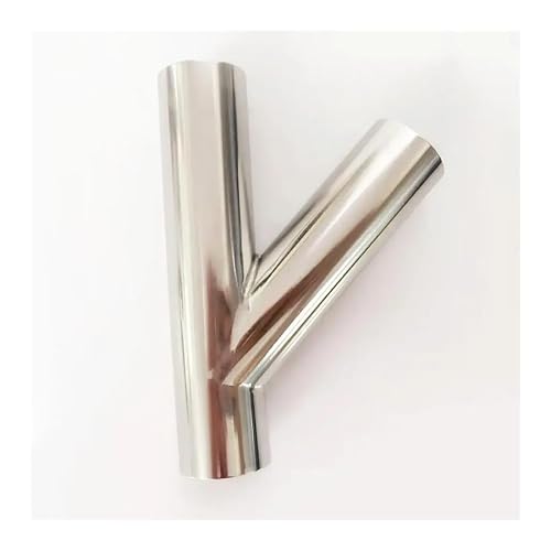 VXAXPOHZA 76mm 3" Pipe OD Butt Welding Oblique Y-Shaped 3 Way SUS 304 Stainless Fitting Spliter Beer Wine