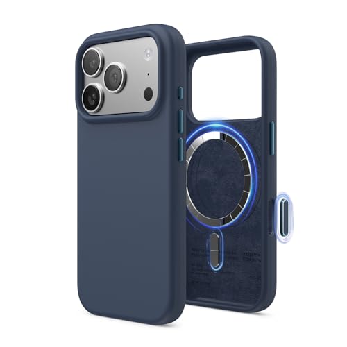 elago Cover Magnetica in Silicone Liquido per iPhone 17 Pro (6,3') – Compatibile con MagSafe, Antiurto, Sottile, Finitura Soft-Touch (Indaco Jeans)