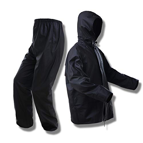 Trajes de lluvia resistentes e impermeables con capucha oculta para tormentas extremas 7