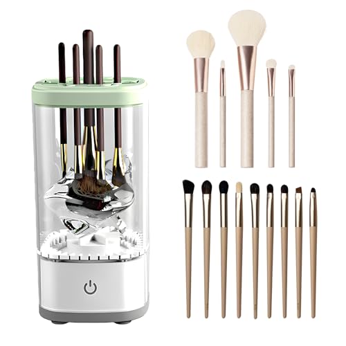 DOOCECIY Upgrade Electric Makeup Brush Cleaner Machine, Fully Automatic 6500rpm Make up Brushes Cleaner Suitable for All Brush