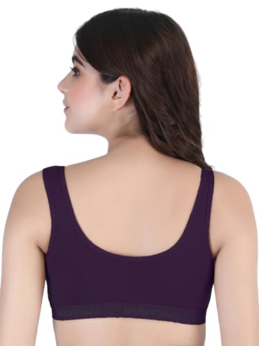 Image of BODYSIZE Cotton Front Open Sports Bra for Women Daily Use | Non-Wired Sweat Absorbent Seamless Bra | Full Coverage Regular Wear Comfortable and Convenient with Back Support Suitable for Gym, Yoga