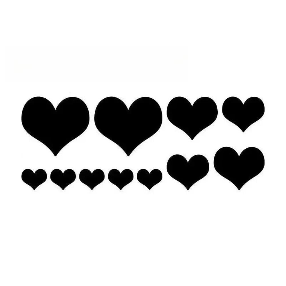 Auto Accessory Heart Vinyl Sticker Romantic Decorative Decal for Car Motorcycle Electric Vehicle Scratch Cover(Black)