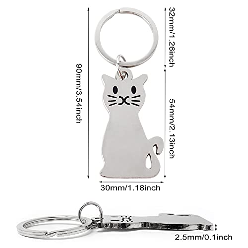 Honbay 6Pcs Metal Cute Cat Keychains Cat Keyfob Car Keyrings Bag Charm Pendant Funny Keychains For Women Men Handbags Purses Belts #TOP1