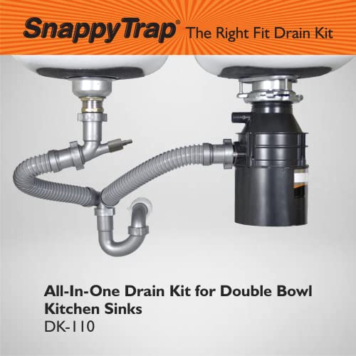 Snappy Trap 1 1/2" All-In-One-Drain Kit For Double Bowl Kitchen Sinks #TOP2