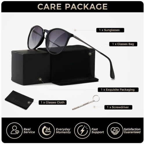 Image of SUNGAIT Premium Vintage Round Sunglasses for Women Men Classic Retro Trendy Style