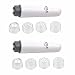 Pocket Mini handheld Massager with 4 Heads Electric Pocket Vibrating Pen for Face, Neck, Back, Battery Operated (2Pcs White)