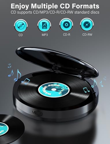 Afu CD35 2000Mah Rechargeable Discman Cd Player:Walkman Cd Player With Bluetooth Fm Transmitter,Headphones,Lcd Screen,Aux,Built-In Speaker,Usb-Portable Personal Cd Player Anti-Skip Protection thumb #1