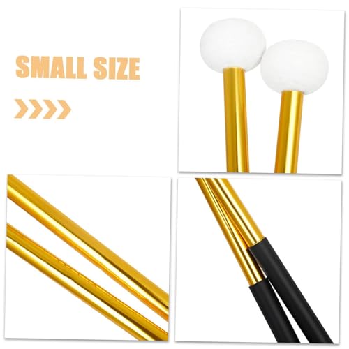 Baquetas de metal con cabeza de fieltro para batería miniatura 3