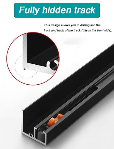 Accesorios de herrajes para Puertas Invisibles Ghost, riel Invisible, riel Amortiguador bidireccional, Accesorios para Puertas de Madera/aleación de Aluminio (120 cm/3,9 pies).