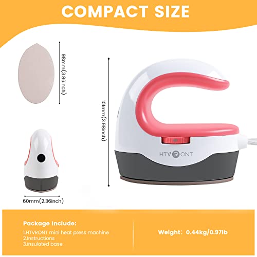 Htvront Heat Press Mini Heat Press Machine, Small Heat Press Portable Iron Press Machine For T Shirts, Hats, Heating Transfer Projects #TOP4