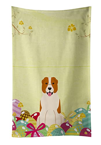 Caroline's Treasures BB6049KTWL Easter Eggs Central Asian Shepherd Dog Kitchen Towel Dish Cloths Guest Hand Towel Decorative Bathroom Towel for Face,Tea, Dishcloth, Kitchen and Bath