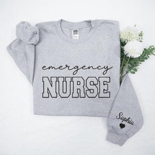 Personalized Embroidered Nurse Sweatshirt, Women Nurse Gift, Embroidered Sweatshirt for Nurse, Nurse Gifts2