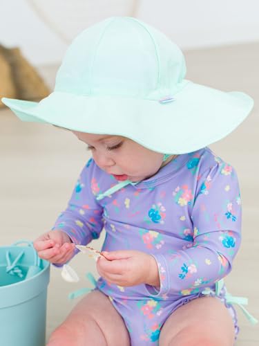 Image of RuffleButts Baby-Girls Sun Hat Floppy Wide Brim UPF 50+ - Baby Sun Hat with Sun Protection