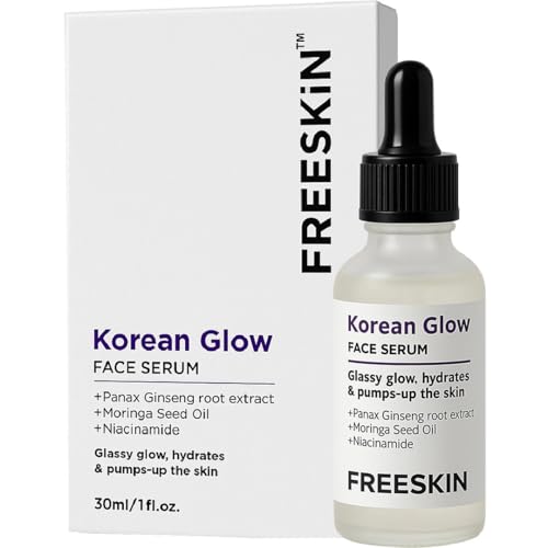 Image of Freeskin Korean Glow Face Serum with Panax Ginseng Root Extract, Moringa Seed Oil & Niacinamide | Glass Skin Effect, Deep Hydration & Skin Plumping | For All Skin Types - 30ml