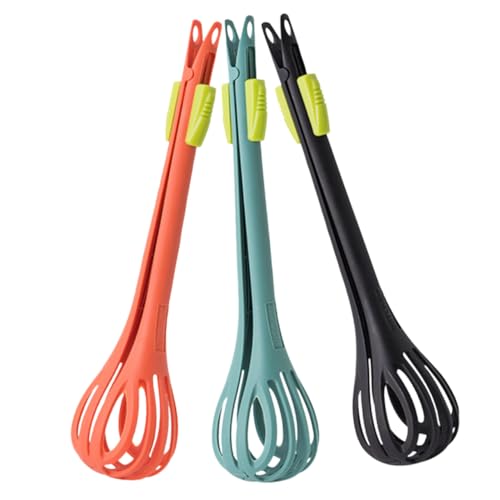 ZUNOXAZ 3個 二合一手動卵ミキサー キッチンフードクリップ点 空洞 ギザギザ開口デザインで簡単操作 滑り止め コンパクト収納 家 アウトドア