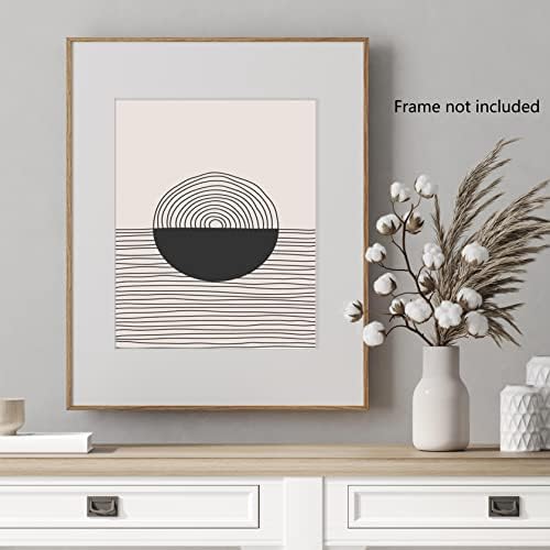 IKORNUO Abstract Boho Wall Art Prints for Living Room, Bedroom, Kitchen, Bathroom Wall Decor, Minimalistic Room Decor Poster & Pictures, Black and White Wall Art, Set of 4, 8" x 10", Unframed.
