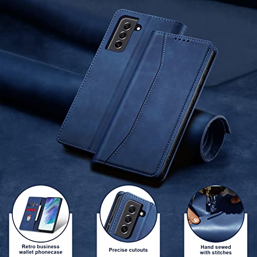 Image of Jasonyu Flip Wallet Case for Samsung Galaxy S21 FE,Blue
