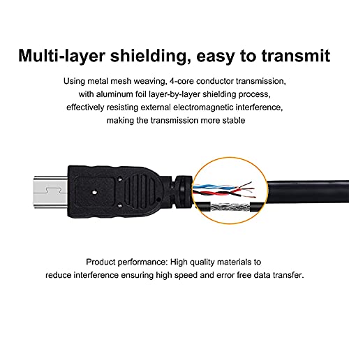 Adhiper UC-E6 USB-Kabel, Ersatz-Kamera UC-E16 UC-E17, Transferkabel, kompatibel mit Nikon DSLR D750, D5300, D7200, D3200, Coolpix L340, L32, A10, P520 (1.5m/Schwarz)