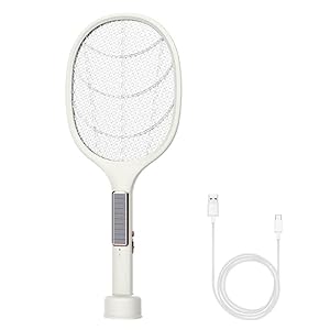 Muggendoderlamp Mosquito Killer Lamp Solar Energy Mosquito Swatter NIEUWE Intelligent USB Oplaadbare elektrische schokbug Zapper USB-muggenval Muggenverdelger Lamp (Color : White Solar model)