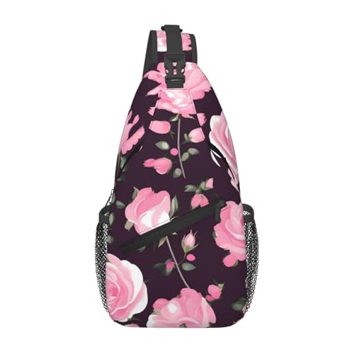 Morrales tipo bolso cruzado floral negro para senderismo