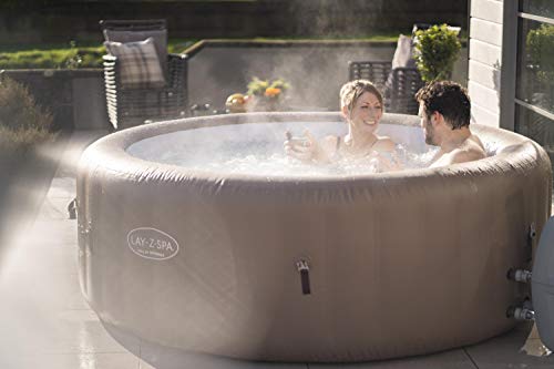 Lay-Z-Spa Palm Springs Hot Tub, 140 Inflatable Spa with Freeze Shield Technology, Beige, 4-6 Person Lay-Z-Spa Palm Springs Hot Tub, 140 Inflatable Spa with Freeze Shield Technology, Beige, 4-6 Person