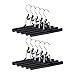 Produktbild Relaxdays Hosenbügel Metall 10er Set, 360° drehbarer Haken, fest schließend, Rockbügel, gummierte Klemmen, 26cm, schwarz