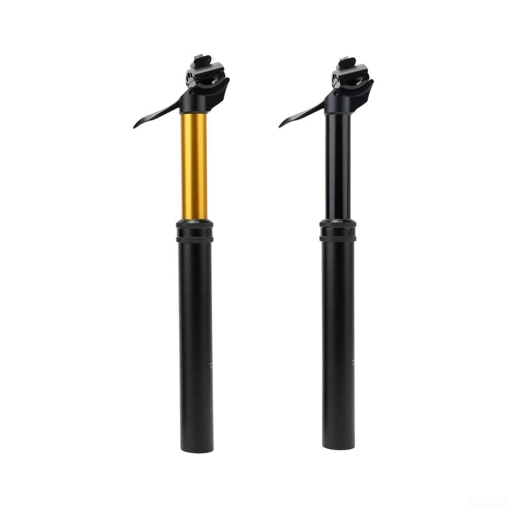 Dropper Sattelstütze 27,2 mm 100 mm Travel MTB | Glatte Öl-Gas-Betätigung, 100 mm Tropfen, 27,2 mm Durchmesser, eloxierte schwarze Oberfläche, ideal für Langlauf