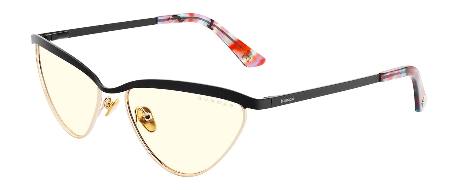 Gunnar Okulary do gier i komputera - Year of the Dragon - Kolor oprawki: Onyks - złoty, odcień soczewek: przezroczysty (blokuje 35% niebieskiego światła i 100% światła UV) - okulary blokujące