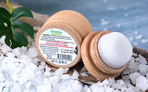 Deep Sea Menthol Stone And Balm | 100% Natural Menthol Crystal And Essential Oils | Easy To Use Handheld All Natural Wooden Case | Travel Size | Pack Of 2 #TOP5