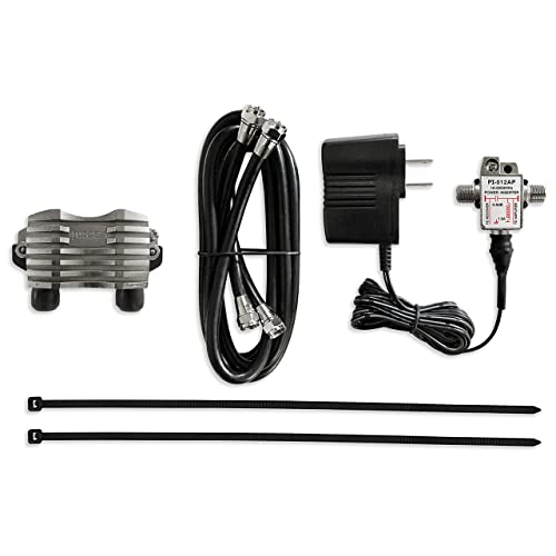 Antennas Direct Clearstream Juice Vhf/Uhf Low-Noise Preamplifier System, Urban, Rural, Indoor, Outdoor, Low-Loss Power Inserter, Two 36" High-Performance Coaxial Cables, 12V Dc Power Supply, - Juice,Black,All Purpose: 19Db Preamplifier With Fillters #TOP2