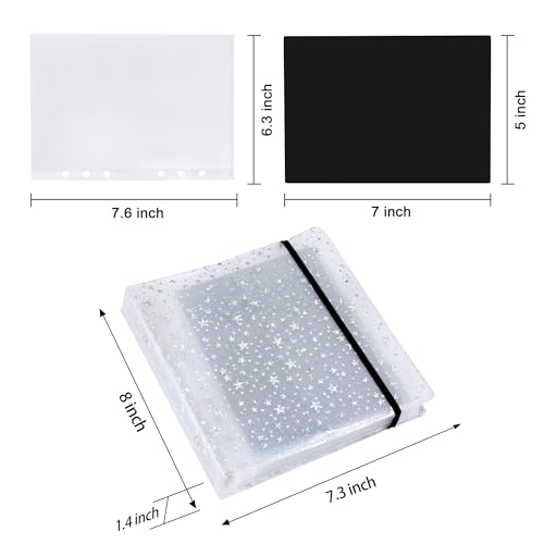 Image of Magnetic Sheets and Storage Bags for Stamps and Dies Storage with Album Pocket, Die Cut Storage Set for Storage Die Cutting,DIY Scrapbooking,Card Making Supplies (Purple&White&Pink)