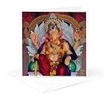 3dRose Statue of Lord Ganesh made for annual 1 Greeting Card with envelope