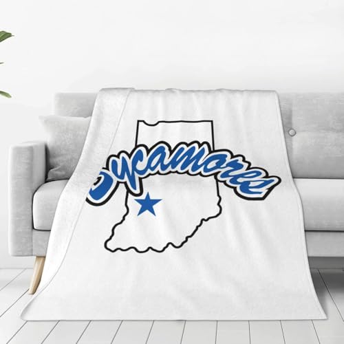 Indiana State Sycamores Ultra-Soft Micro Fleece Blanket Multi-Size Flannel Blanket