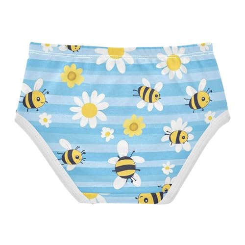 Wusikd Cute Bees Girls' Underwear Cotton Daisies Girls Briefs Soft Toddler Underwear 2T2
