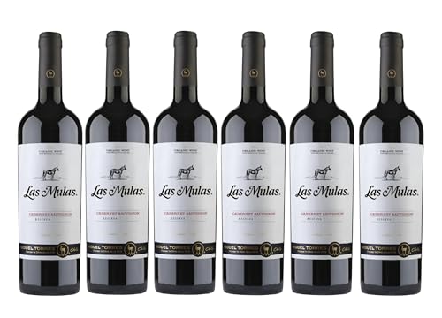 Miguel Torres Chile Las Mulas Cabernet Sauvignon, Vino Tinto - 6 botellas de 75 cl, Total: 4500 ml, 2021