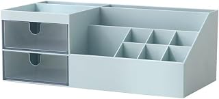 BREIS Multifunktionell makeuporganisatör, kosmetiska skrivbordsarrangörer för badrum och sovrum för ögonskuggor, concealers, pulver, nagellack, 25 x 14 cm (9,65 tum) x 3,67 tum (blå)