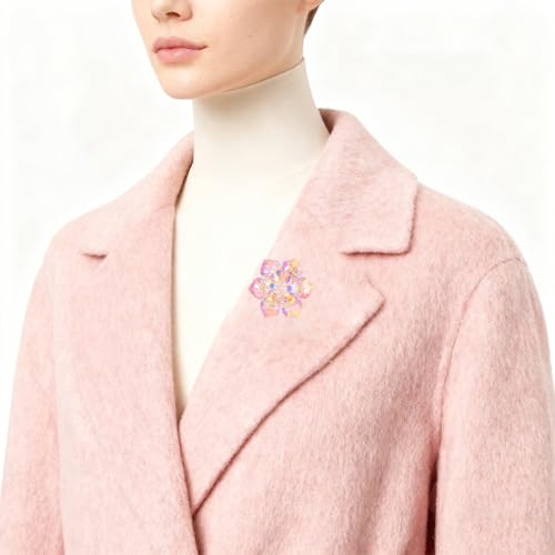 Image of Crystal Flower Brooch Pin for Women Dress Suit Bag Hat Broochs Pins Christmas Brooch Pin Wedding Party Birthday Dance Jewelry Accessories
