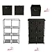 Function Home 6 Drawer Storage Organizer, Fabric Chest Cabinet, 3 Tier Metal Shelves with 6 Non-Woven Collapsible Bins, Organizer Tower Unit for Storing Clothing Documents Books Towels in Black