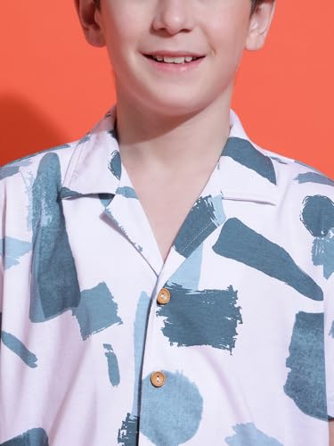 Image of Li'l Tomatoes Boys 100% Cotton Night Suit | Summer Printed Shirt & Shorts Set | Soft & Breathable Sleepwear | 9-16 Years