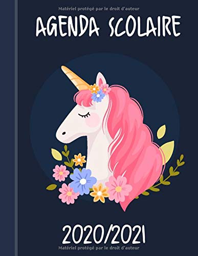 Télécharger Agenda Scolaire 2020 2021 Fille: Agenda licorne journalier - college et lycee Gratuit