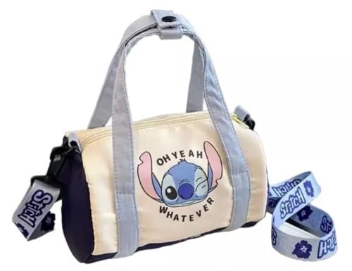 Bolsa Pequena Transversal ou De Mão para mulheres, bolsa fofa dos desenhos animados, bolsa crossbody casual, bolsa portátil de anime, mochilas fashion (Azul Sti_tch)