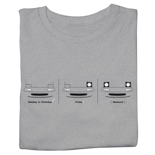 Miata Roadster NA T-Shirt Retro Car Enthusiast Tee JDM 90s Icon Shirt Convertible Sports Car Gift Streetwear (US Alpha Large Regular Regular Gray)