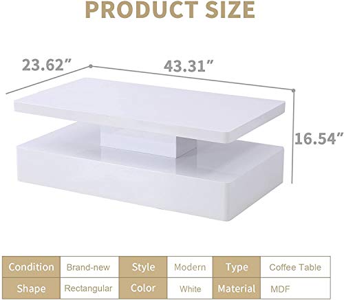 led white coffee table