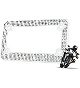 Amazon.com: EWBN Motorcycle White Bling License Plate Frames